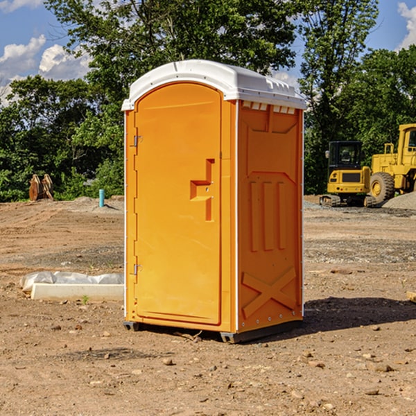 how often are the porta potties cleaned and serviced during a rental period in Royal